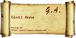 Gintl Anna névjegykártya