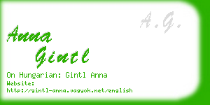 anna gintl business card